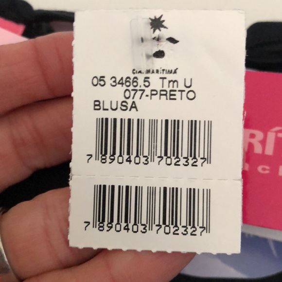 NWT Black Swim Cover Poncho by Cia Maritima - Picture 8 of 8